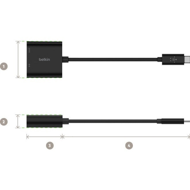 Adaptateur USB-C vers Ethernet + charge Belkin INC001BTBK