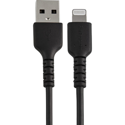 Câble USB-A vers Lightning noir durable de 30 cm de StarTech.com, câble de charge/synchronisation robuste et résistant pour Apple iPhone/iPad certifié MFi RUSBLTMM30CMB
