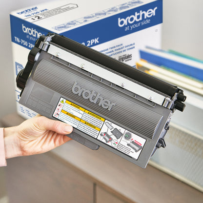 Brother TN-750 Original High Yield Laser Toner Cartridge - Twin-pack - Black - 2 / Box TN7502PK
