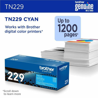 Cartouche de toner laser Brother d'origine à rendement standard - Cyan - 1 unité TN229C