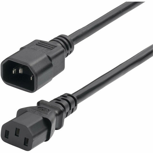 StarTech.com Rallonge d'alimentation de 0,3 m (1 pi), cordon d'alimentation PDU IEC 60320 C14 vers C13, 10 A 250 V, 18 AWG, homologué UL 8713-8100-POWER-CORD