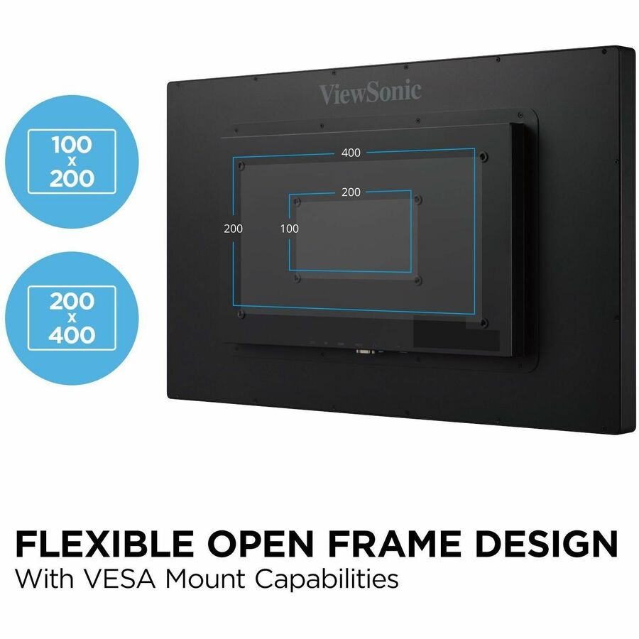 ViewSonic TD3207 - 1080p Touch Screen Monitor with 24/7 Operation, HDMI, DisplayPort, RS232 - 450 cd/m² - 32" TD3207