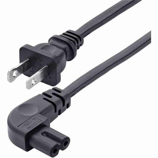 StarTech.com Câble d'alimentation pour ordinateur portable de 3 m, NEMA 1-15P vers C7 à angle droit, 7 A 125 V, 18 AWG, câble de chargeur de rechange pour ordinateur portable, homologué UL PXT101NB-STRA-10F