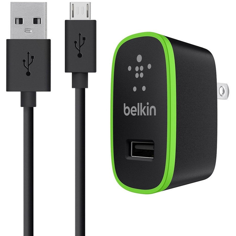 Chargeur mural USB-A 12 W Belkin + câble USB-A vers Micro-USB F8M886TT04-BLK