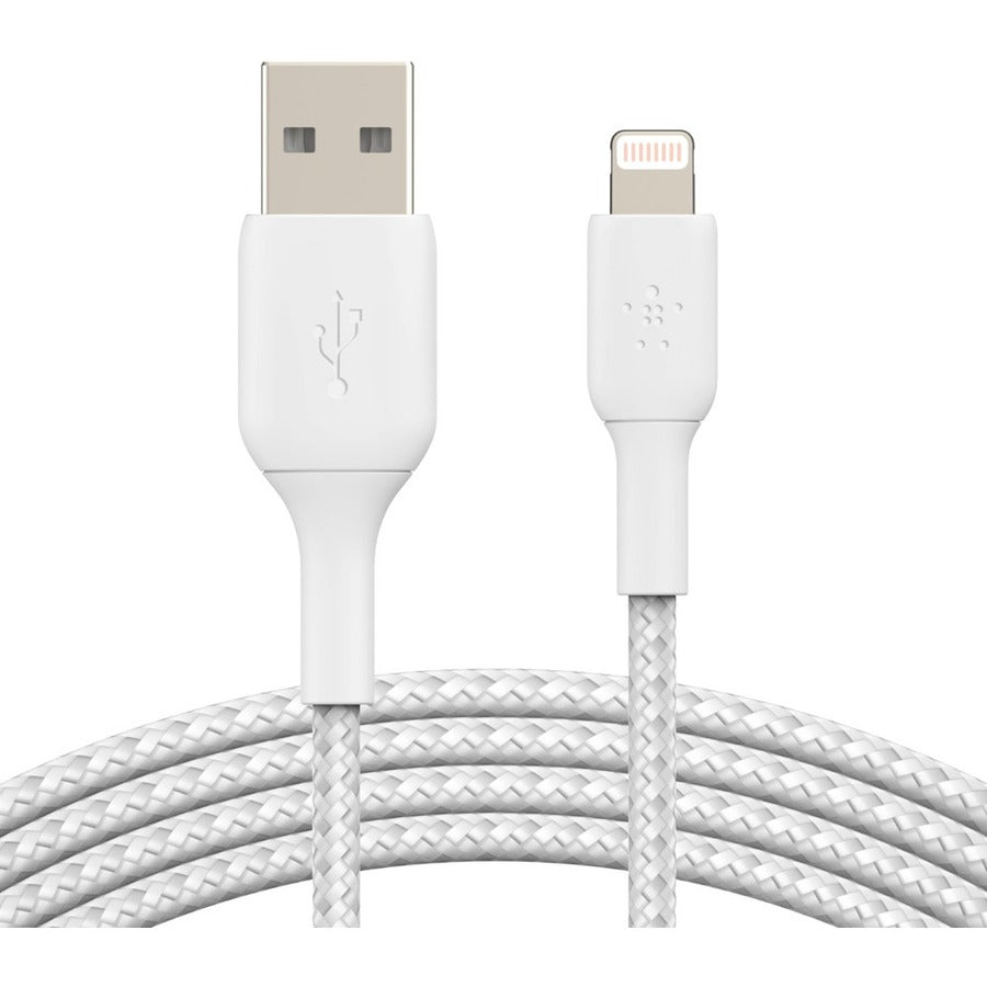 Câble tressé Lightning vers USB-A de Belkin (2 m, blanc) CAA002BT2MWH
