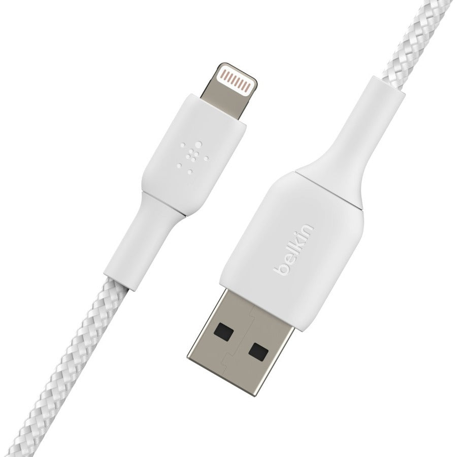 Câble tressé Lightning vers USB-A de Belkin (2 m, blanc) CAA002BT2MWH