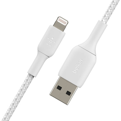Câble tressé Lightning vers USB-A de Belkin (2 m, blanc) CAA002BT2MWH