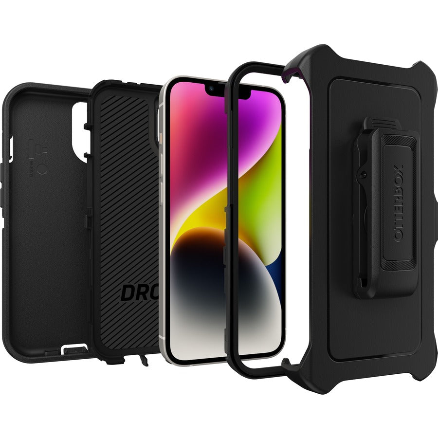 Étui de transport robuste OtterBox Defender (Holster) pour smartphone Apple iPhone 13 - Noir 77-85437