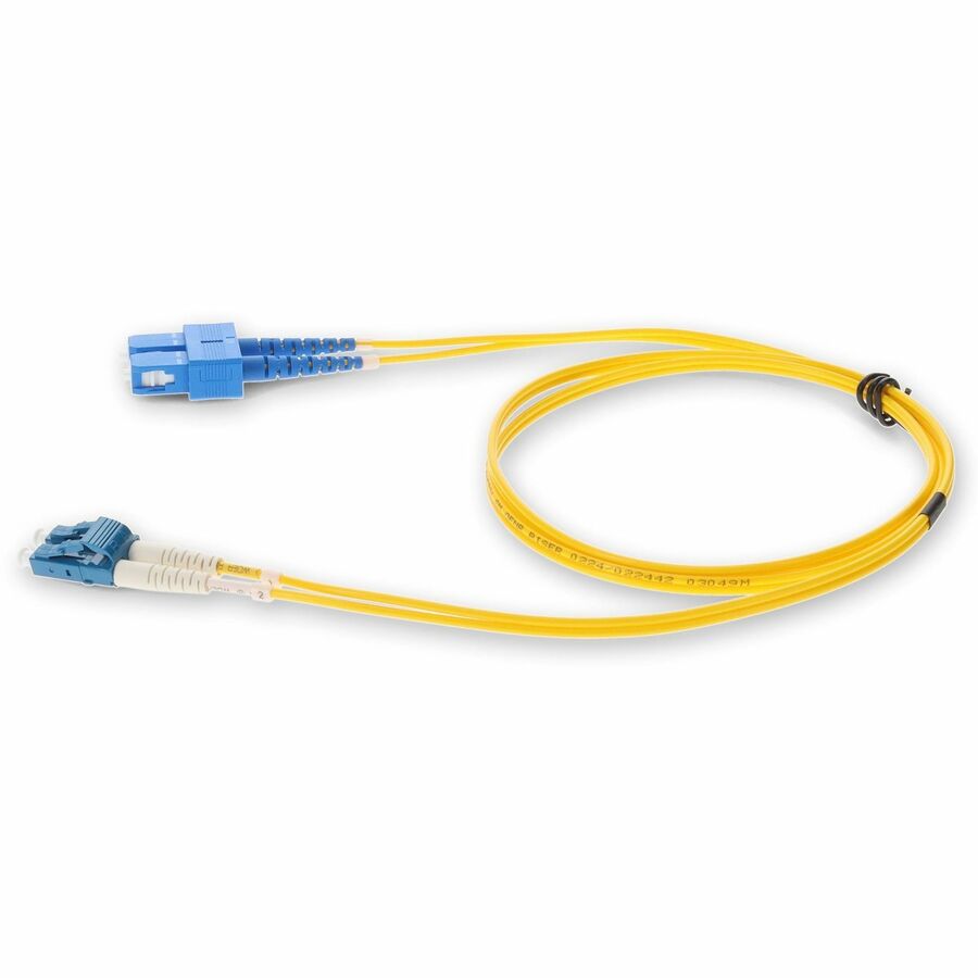 Câble de raccordement OFNR (Riser Rated) jaune AddOn 5 m SMF 9/125 Duplex SC/LC OS1 ADD-SC-LC-5M9SMF