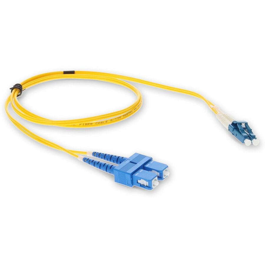 Câble de raccordement OFNR (Riser Rated) jaune AddOn 5 m SMF 9/125 Duplex SC/LC OS1 ADD-SC-LC-5M9SMF