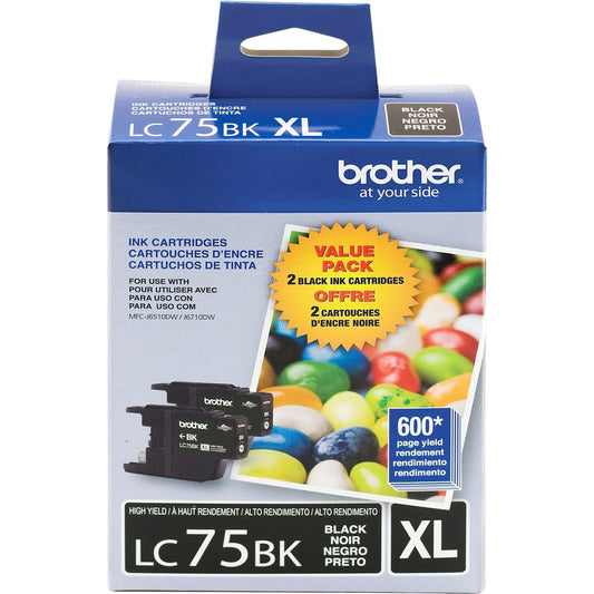 Cartouche d'encre d'origine Brother LC75BK LC752PKS