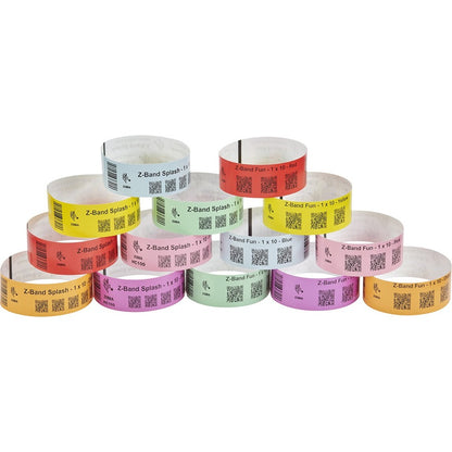Bracelet Zebra en polypropylène 1 x 10 po, thermique direct, Z-Band Splash Green, noyau 1 po 10012717-4K