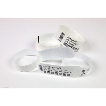 Bracelet Zebra en polypropylène 1 x 10 po, thermique direct, Z-Band Splash Green, noyau 1 po 10012717-4K