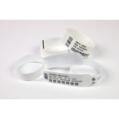 Zebra Wristband Polypropylene 1 x 11in Direct Thermal Zebra Z-Band Direct 1 in core 10005008