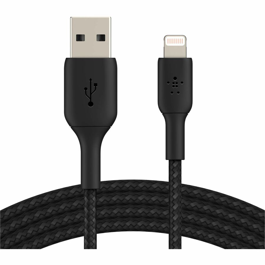 Câble tressé Lightning vers USB-A de Belkin (2 m, noir) CAA002BT2MBK