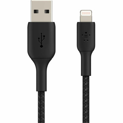 Câble tressé Lightning vers USB-A de Belkin (2 m, noir) CAA002BT2MBK