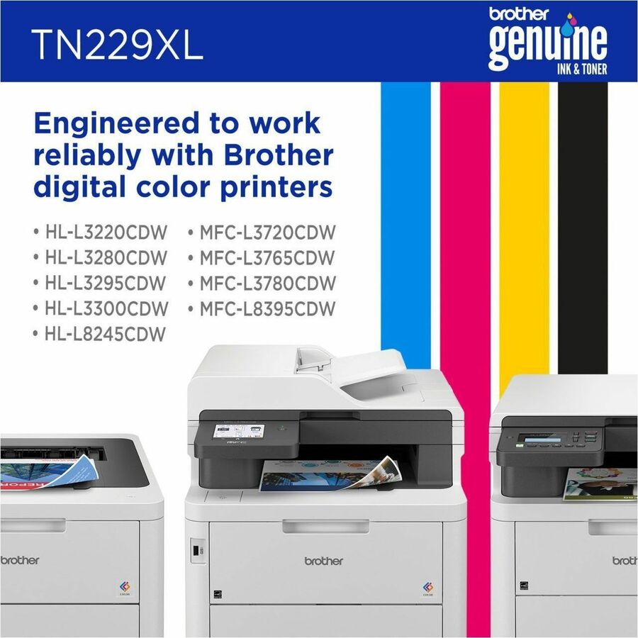 Cartouche de toner laser haute capacité d'origine Brother - Magenta - 1 unité TN229XLM