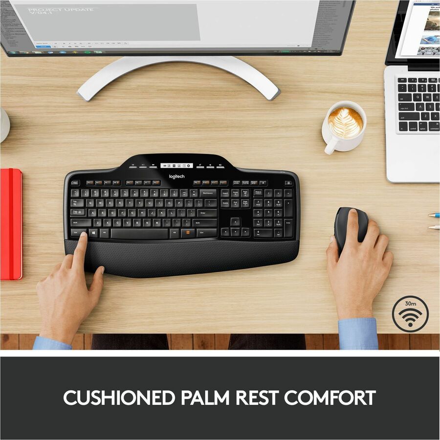 Ensemble clavier et souris sans fil Logitech MK710 pour Windows, technologie sans fil avancée 2,4 GHz, souris sans fil, touches multimédias, autonomie de la batterie de 3 ans, PC/Mac 920-002416
