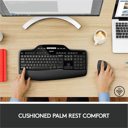 Ensemble clavier et souris sans fil Logitech MK710 pour Windows, technologie sans fil avancée 2,4 GHz, souris sans fil, touches multimédias, autonomie de la batterie de 3 ans, PC/Mac 920-002416