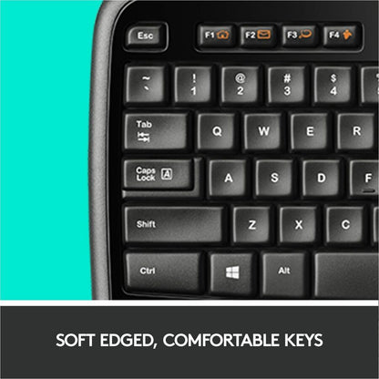 Ensemble clavier et souris sans fil Logitech MK710 pour Windows, technologie sans fil avancée 2,4 GHz, souris sans fil, touches multimédias, autonomie de la batterie de 3 ans, PC/Mac 920-002416