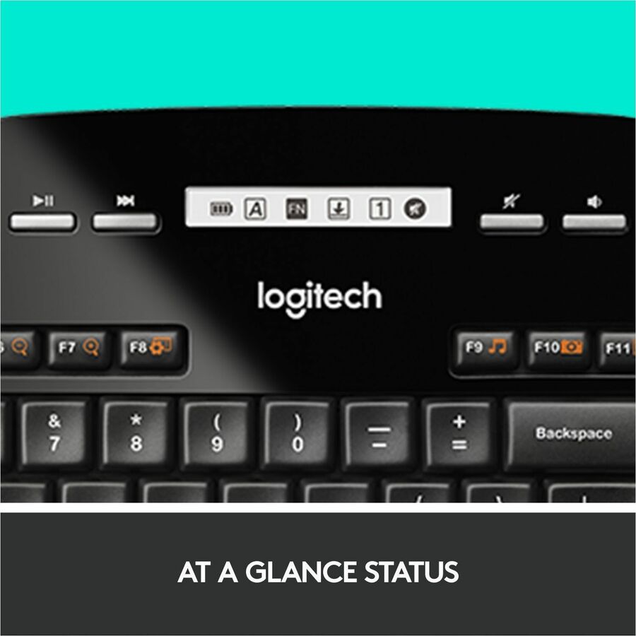 Ensemble clavier et souris sans fil Logitech MK710 pour Windows, technologie sans fil avancée 2,4 GHz, souris sans fil, touches multimédias, autonomie de la batterie de 3 ans, PC/Mac 920-002416