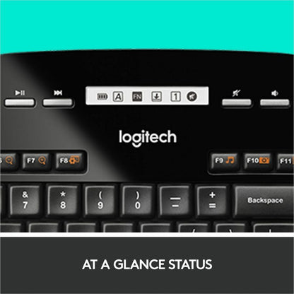 Ensemble clavier et souris sans fil Logitech MK710 pour Windows, technologie sans fil avancée 2,4 GHz, souris sans fil, touches multimédias, autonomie de la batterie de 3 ans, PC/Mac 920-002416