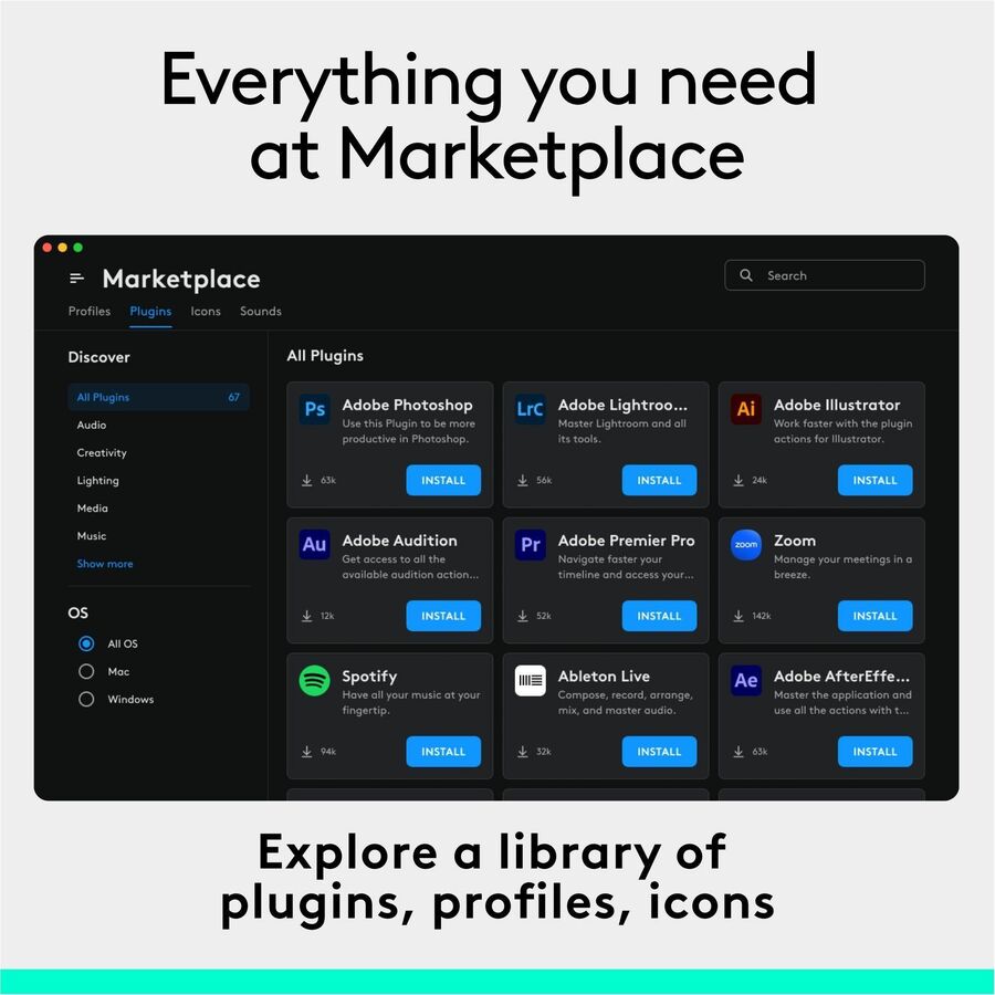 Console Logitech MX Creative, clavier programmable avec 9 touches LCD personnalisables et molette de commande pour la conception graphique, le montage vidéo, la photographie, à utiliser avec Adobe, Zoom, Spotify et plus encore (Graphite) 920-012660