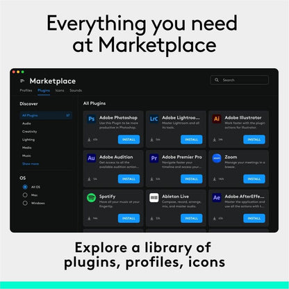 Console Logitech MX Creative, clavier programmable avec 9 touches LCD personnalisables et molette de commande pour la conception graphique, le montage vidéo, la photographie, à utiliser avec Adobe, Zoom, Spotify et plus encore (Graphite) 920-012660