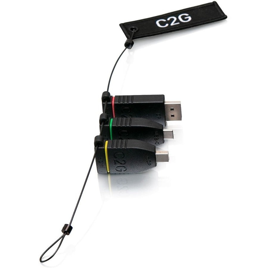 C2G Universal 4K HDMI Adapter Ring with Color Coded Mini DP, DP, and USB C 29878