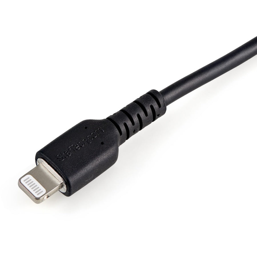 Câble USB-A vers Lightning noir durable de 30 cm de StarTech.com, câble de charge/synchronisation robuste et résistant pour Apple iPhone/iPad certifié MFi RUSBLTMM30CMB