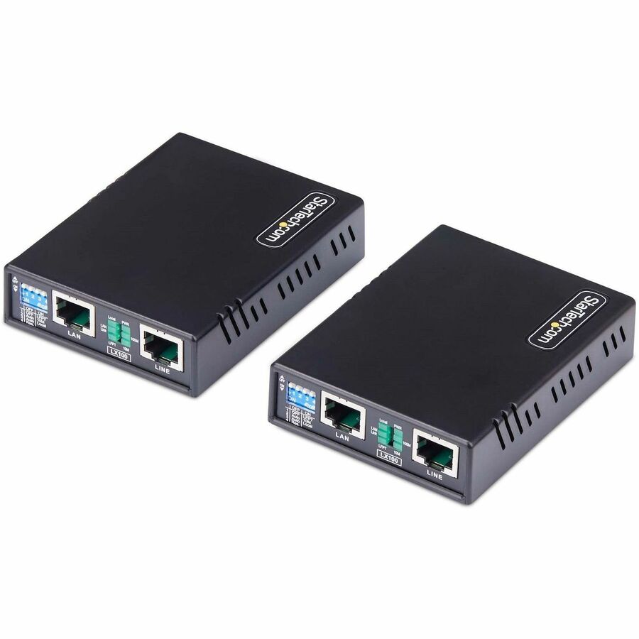 StarTech.com Kit d'extension Ethernet 10/100, jusqu'à 800 m, LAN longue portée sur câble à paire unique/RJ45 UTP, pour caméra IP distante/AP WiFi C2-ETHERNET-EXTENDER