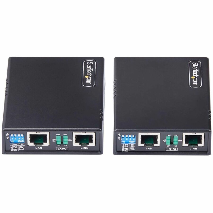 StarTech.com Kit d'extension Ethernet 10/100, jusqu'à 800 m, LAN longue portée sur câble à paire unique/RJ45 UTP, pour caméra IP distante/AP WiFi C2-ETHERNET-EXTENDER