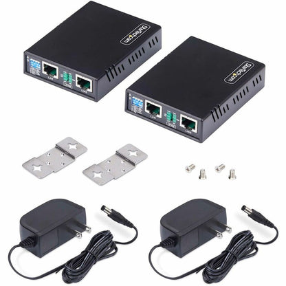 StarTech.com Kit d'extension Ethernet 10/100, jusqu'à 800 m, LAN longue portée sur câble à paire unique/RJ45 UTP, pour caméra IP distante/AP WiFi C2-ETHERNET-EXTENDER