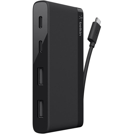 Mini-concentrateur USB-C à 4 ports Belkin (pour entreprise/sac et étiquette) B2B153-04-BLK