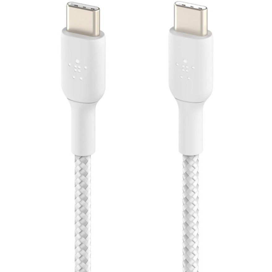 Belkin Braided USB-C to USB-C Cable (1m / 3.3ft, White) CAB004BT1MWH