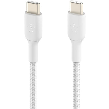 Belkin Braided USB-C to USB-C Cable (1m / 3.3ft, White) CAB004BT1MWH
