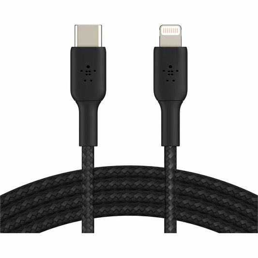 Belkin 30W USB-C to Lightning Cable - Nylon, Braided - M/M - 2m/6.6ft - Black CAA004BT2MBK