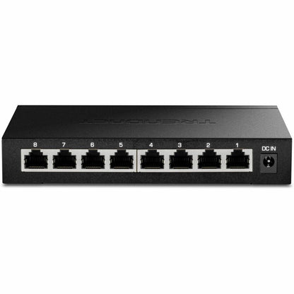 Commutateur non géré TRENDnet 8 ports 2,5G, 8 ports 2,5GBASE-T, capacité de commutation 40 Gbit/s, rétrocompatible avec les appareils 1 000 Mbit/s, sans ventilateur, montage mural, noir, TEG-S380 TEG-S380