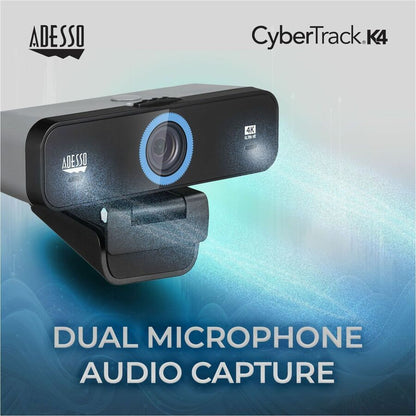 Adesso CyberTrack K4 Webcam - 8 Megapixel - 30 fps - USB 2.0 - 1 Each CyberTrack K4