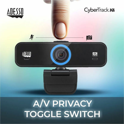 Adesso CyberTrack K4 Webcam - 8 Megapixel - 30 fps - USB 2.0 - 1 Each CyberTrack K4