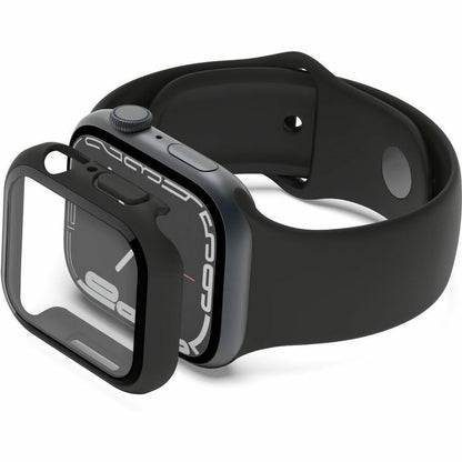 Belkin TemperedCurve 2-en-1 Protection d'écran traitée + pare-chocs pour Apple Watch Series 8 Noir, Transparent OVG004ZZBK-REV