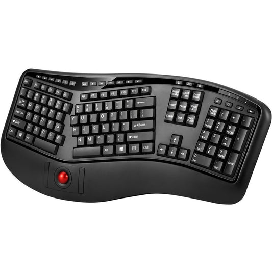 Clavier à boule de commande ergonomique sans fil Adesso 2,4 GHz WKB-3500UB