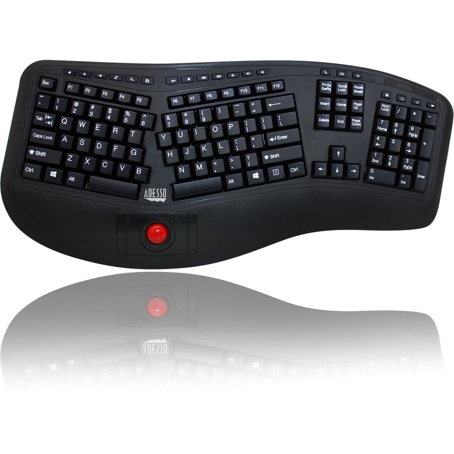 Clavier à boule de commande ergonomique sans fil Adesso 2,4 GHz WKB-3500UB