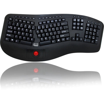 Clavier à boule de commande ergonomique sans fil Adesso 2,4 GHz WKB-3500UB
