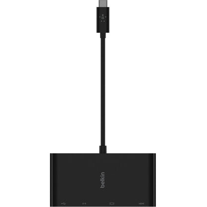 Adaptateur multiport USB-C Belkin, USB-C vers HDMI - USB A 3.0 - VGA - Ethernet, jusqu'à une résolution 4K AVC005BK-BL