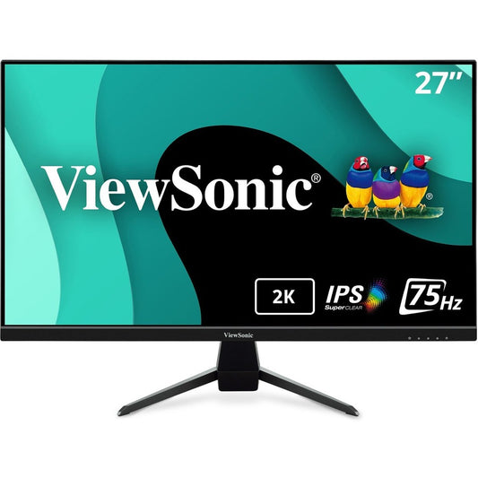 Moniteur IPS 27 pouces 1440p ViewSonic VX2767U-2K avec USB C 65 W, prise en charge du contenu HDR10, cadres ultra-minces, Eye Care, HDMI et entrée DP VX2767U-2K