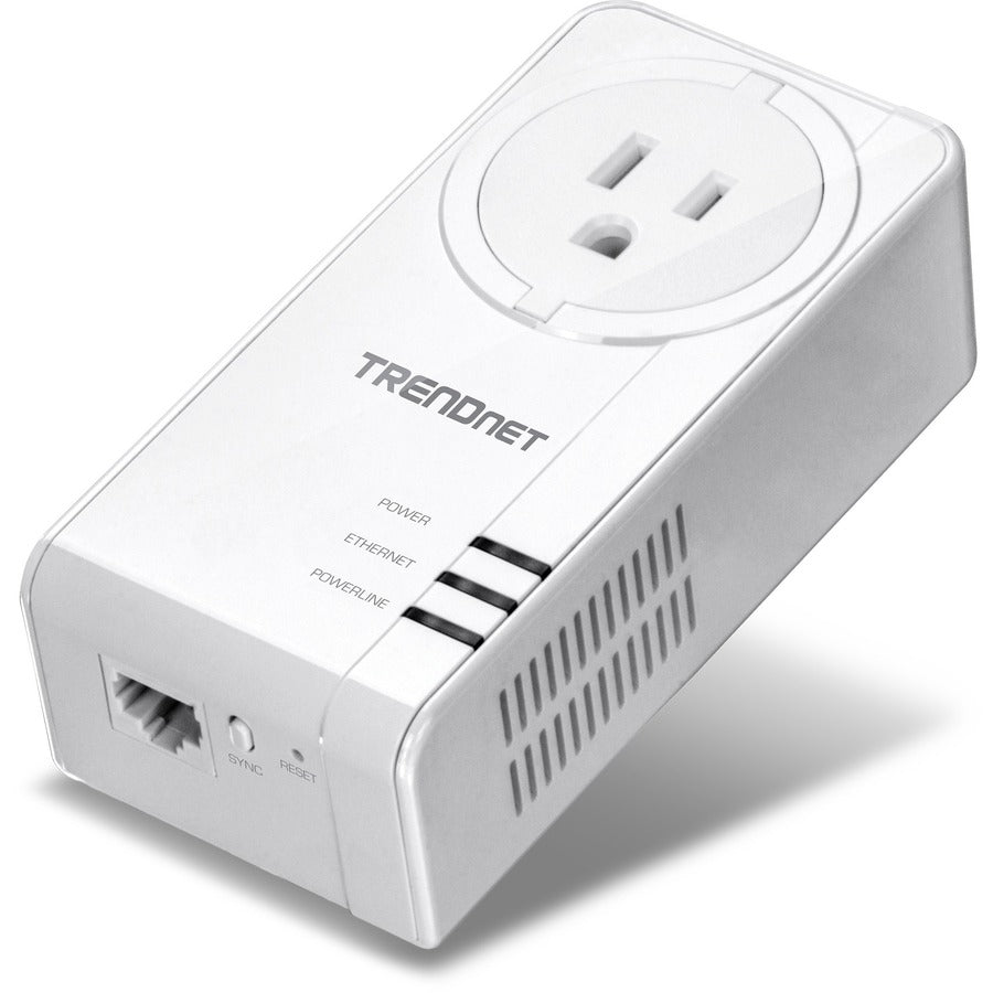Adaptateur TRENDnet Powerline 1300 AV2 avec kit d'adaptateur de prise intégré, comprend 2 adaptateurs TPL-423E, IEEE 1905.1 et IEEE 1901, port Gigabit, portée jusqu'à 300 m (984 pi), blanc, TPL-423E2K TPL-423E2K