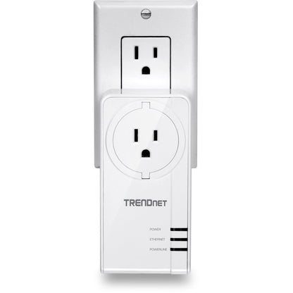 Adaptateur TRENDnet Powerline 1300 AV2 avec kit d'adaptateur de prise intégré, comprend 2 adaptateurs TPL-423E, IEEE 1905.1 et IEEE 1901, port Gigabit, portée jusqu'à 300 m (984 pi), blanc, TPL-423E2K TPL-423E2K