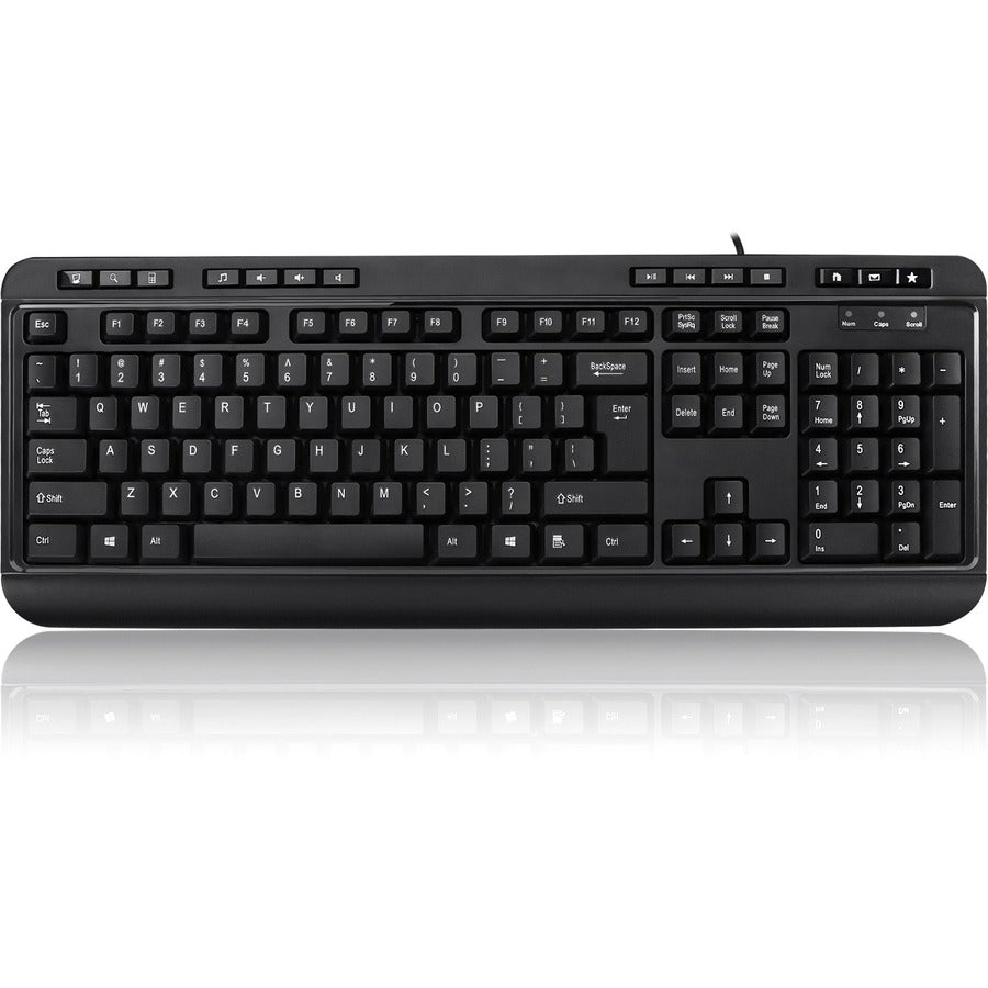 Clavier de bureau multimédia Adesso avec concentrateur USB à 3 ports AKB-132HB