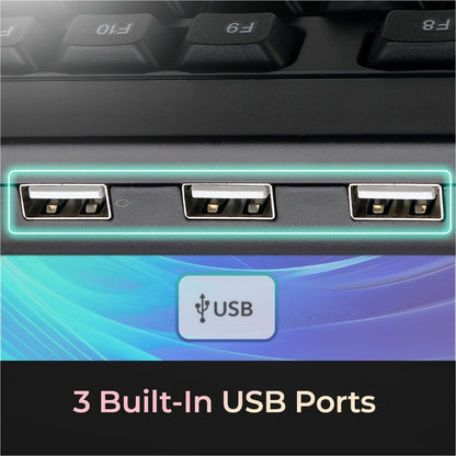 Clavier de bureau multimédia Adesso avec concentrateur USB à 3 ports AKB-132HB